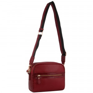 Torba Crossbody Pierre Cardin Croc-Embossed Leather Cross-Body Bag Damskie Czerwone | HXBEZ-3021