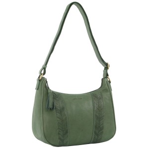 Torba Crossbody Pierre Cardin Herringbone Embossed Leather Tassle Crossbody Bag Damskie Zielone | JIWPF-9814