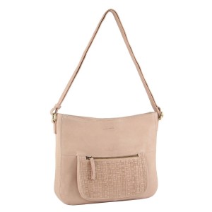 Torba Crossbody Pierre Cardin Large Woven Embossed Leather Crossbody Bag Damskie Różowe | MSUJK-9528