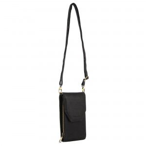Torba Crossbody Pierre Cardin Leather Crossbody Phone Wallet Bag Damskie Czarne | HCOVZ-6748