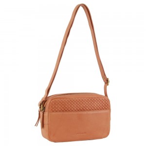 Torba Crossbody Pierre Cardin Leather Diamond Pattern Embossed Crossbody Bag Damskie Beżowe | CDUOI-2490