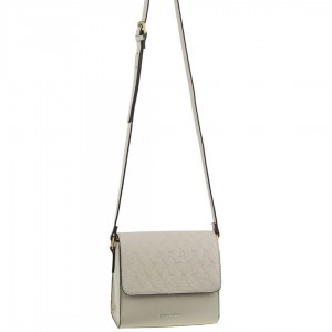Torba Crossbody Pierre Cardin Leather Diamond Embossed Cross-Body Bag Damskie Beżowe | BWDMH-1457