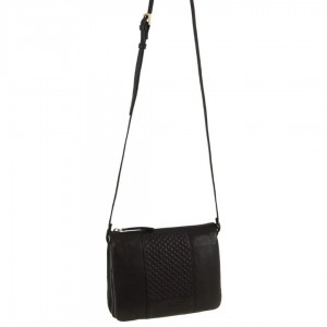 Torba Crossbody Pierre Cardin Leather Diamond Pattern Embossed Crossbody Bag Damskie Czarne | TOXPB-8402