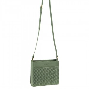 Torba Crossbody Pierre Cardin Leather Diamond Pattern Embossed Cross-Body Bag Damskie Oliwkowe | SEGPK-5861