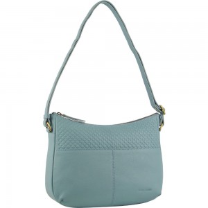 Torba Crossbody Pierre Cardin Leather Diamond Pattern Embossed Cross-Body Bag Damskie Niebieskie | QXROF-6729
