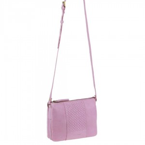 Torba Crossbody Pierre Cardin Leather Diamond Pattern Embossed Crossbody Bag Damskie Różowe | OBTUR-4035