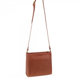 Torba Crossbody Pierre Cardin Leather Diamond Pattern Embossed Cross-Body Bag Damskie Brązowe | KIDCY-8271