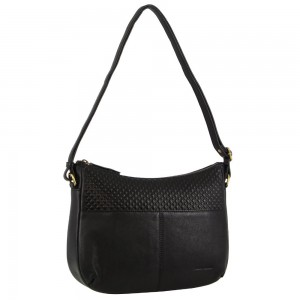 Torba Crossbody Pierre Cardin Leather Diamond Pattern Embossed Cross-Body Bag Damskie Czarne | JDLZM-9027