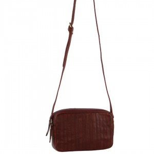 Torba Crossbody Pierre Cardin Leather Double Zip Bag Damskie Brązowe | TGDVW-1093
