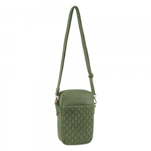 Torba Crossbody Pierre Cardin Leather Embossed Phone Crossbody Bag Damskie Leaf | WVNIY-2318