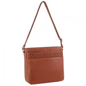 Torba Crossbody Pierre Cardin Leather Embossed Crossbody Bag Damskie Brązowe | LPZKN-1927