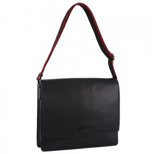 Torba Crossbody Pierre Cardin Leather Flap-over Computer Bag Męskie Granatowe | NSMGU-0678