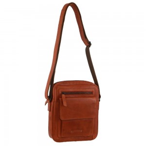 Torba Crossbody Pierre Cardin Leather Multi-Compartment Cross-Body Bag Męskie Brązowe | EVTUP-2156