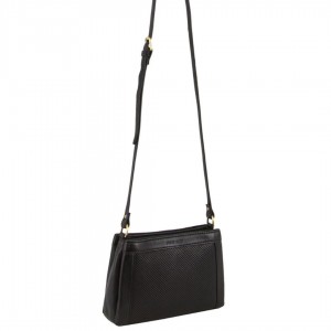 Torba Crossbody Pierre Cardin Leather Perforated Design Cross-Body Bag Damskie Czarne | WVTLJ-8219