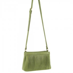 Torba Crossbody Pierre Cardin Leather Pleated Design Crossbody Bag Damskie Leaf | JUTDL-1902