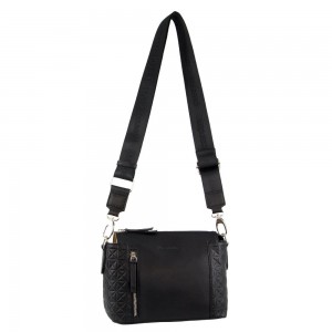 Torba Crossbody Pierre Cardin Leather Square Crossbody Bag Damskie Czarne | ZJGAP-3890