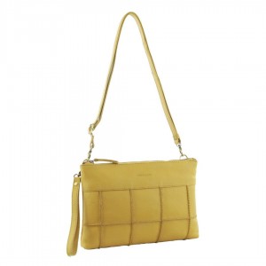 Torba Crossbody Pierre Cardin Leather Stitch-design Cross-Body Bag Damskie Żółte | HSOQU-9408