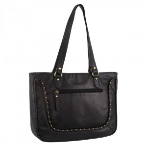 Torba Crossbody Pierre Cardin Leather Stud Detail Tote Bag Damskie Czarne | FXROC-7805