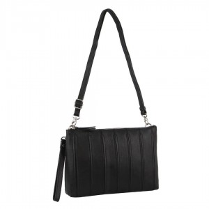 Torba Crossbody Pierre Cardin Leather Stitch-design Cross-Body Bag Damskie Czarne | DAXRZ-1627