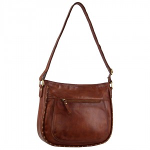 Torba Crossbody Pierre Cardin Leather Stud Detail Cross-body Bag Damskie Brązowe | WOKJF-0746