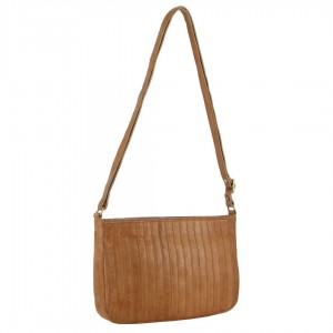 Torba Crossbody Pierre Cardin Leather Stitch-design Cross-Body Bag Damskie Brązowe | TGCMP-2309