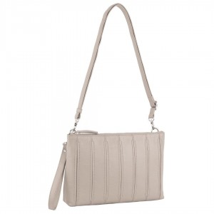Torba Crossbody Pierre Cardin Leather Stitch-design Cross-Body Bag Damskie Beżowe | PBQHI-0562