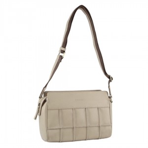 Torba Crossbody Pierre Cardin Leather Stitch-design Cross-Body Bag Damskie Beżowe | OGIDQ-8317