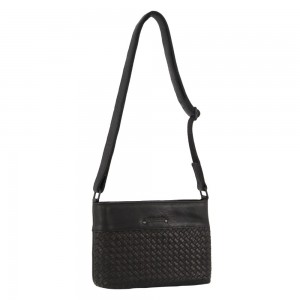 Torba Crossbody Pierre Cardin Leather Woven Embossed Cross-Body Bag Damskie Czarne | VLIWQ-4925