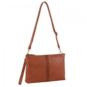 Torba Crossbody Pierre Cardin Leather Wristlet Crossbody Bag Damskie Brązowe | MYJAB-8029