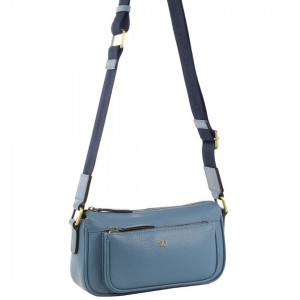 Torba Crossbody Pierre Cardin Skórzane Cross-Body Bag Damskie Niebieskie | XZJHD-7213