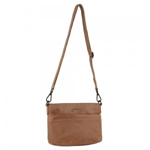 Torba Crossbody Pierre Cardin Skórzane Cross-Body Bag Damskie Głęboka Brązowe | DUXOA-3481