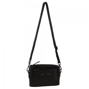 Torba Crossbody Pierre Cardin Skórzane Cross-Body Bag Damskie Czarne | SYWKD-8341