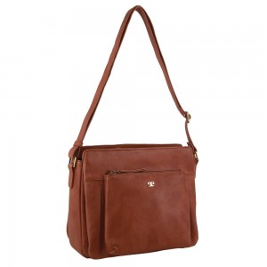 Torba Crossbody Pierre Cardin Skórzane Cross-Body Bag Damskie Brązowe | RYQFN-2490