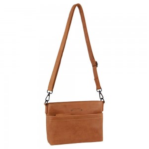 Torba Crossbody Pierre Cardin Skórzane Cross-Body Bag Damskie Brązowe | NIVUS-8490