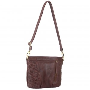 Torba Crossbody Pierre Cardin Woven Embossed Leather Crossbody Bag Damskie Bordowe | YJHSL-6529