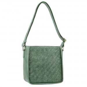Torba Crossbody Pierre Cardin Woven Embossed Leather Cross-Body Bag Damskie Zielone | YITLA-5731