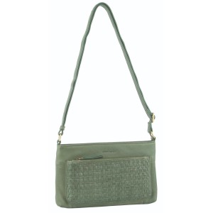 Torba Crossbody Pierre Cardin Woven Leather Blazer Bag Damskie Zielone | CQVOK-2753