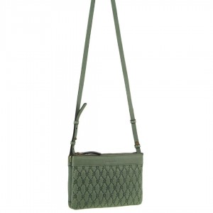 Torba Crossbody Pierre Cardin leather Pleated-Design Cross-Body Bag Damskie Oliwkowe | KGXIZ-2470