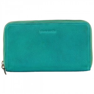 Zapinaj Portfele Pierre Cardin Italian Leather Double Zip Wallet Damskie Turkusowe | ESIDR-8197