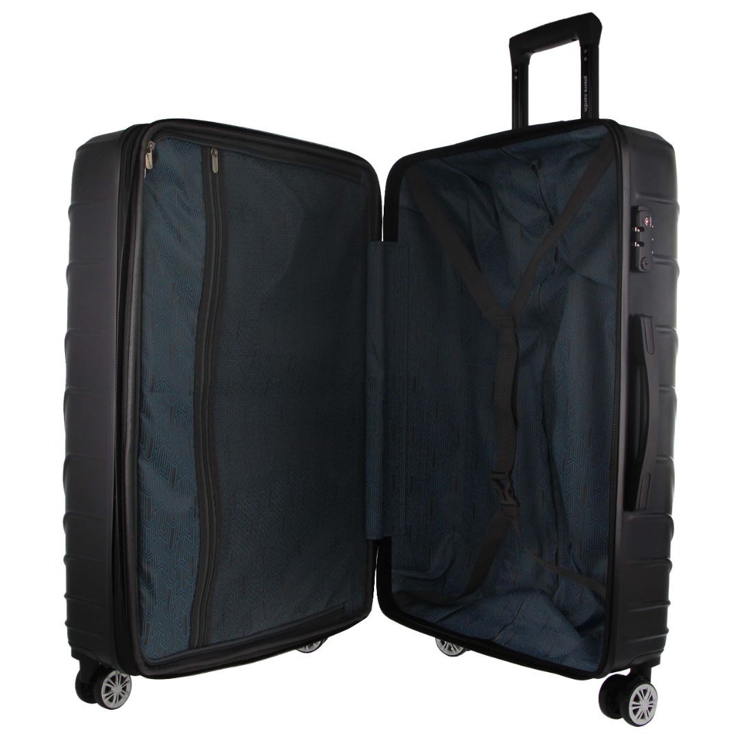 3-Piece Sets Pierre Cardin Hard Shell 3-Piece Luggage Set Travel Czarne | BWKHX-4276