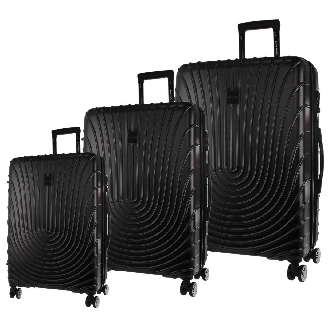 3-Piece Sets Pierre Cardin Hard Shell 3-Piece Luggage Set Travel Czarne | BWKHX-4276