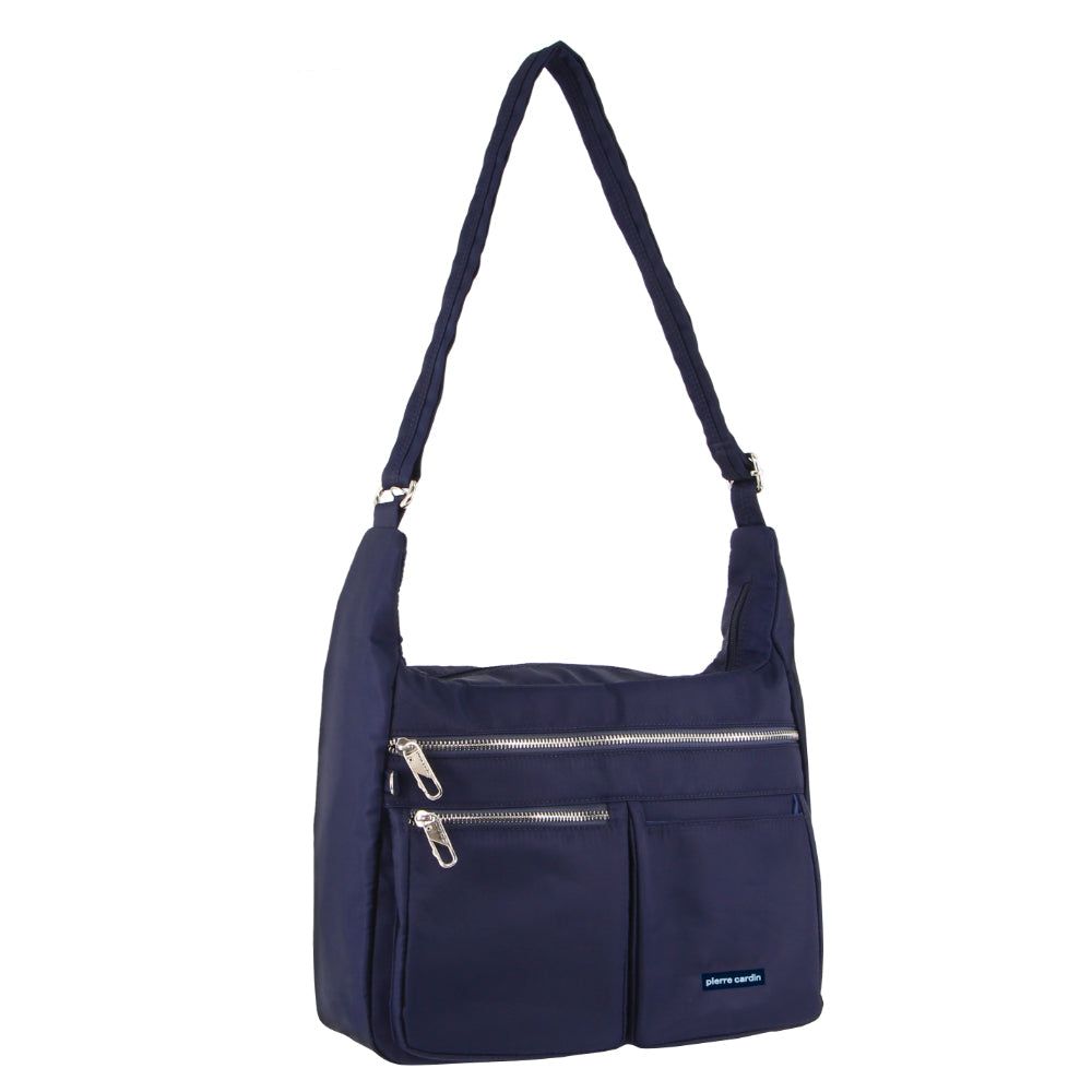 Anti-Theft Range Pierre Cardin Anti-Theft Cross Body Bag Travel Granatowe | FJNRP-7158
