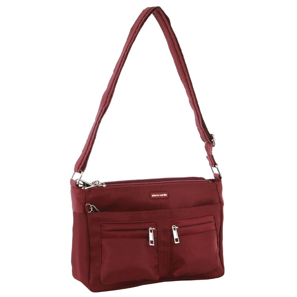 Anti-Theft Range Pierre Cardin Anti-Theft Cross-Body Bag Travel Bordowe | WTJRG-5481