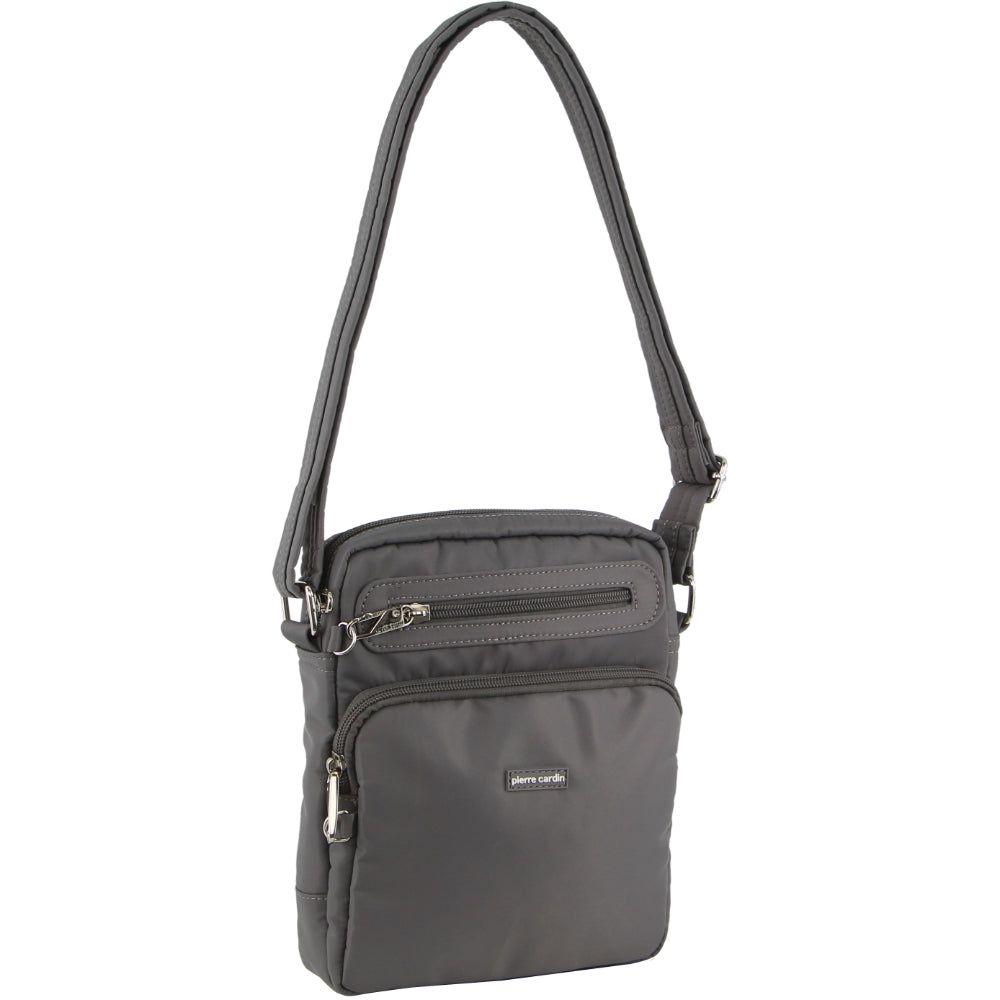 Anti-Theft Range Pierre Cardin Anti-Theft Cross Body Bag Travel Szare | PTOAN-7290
