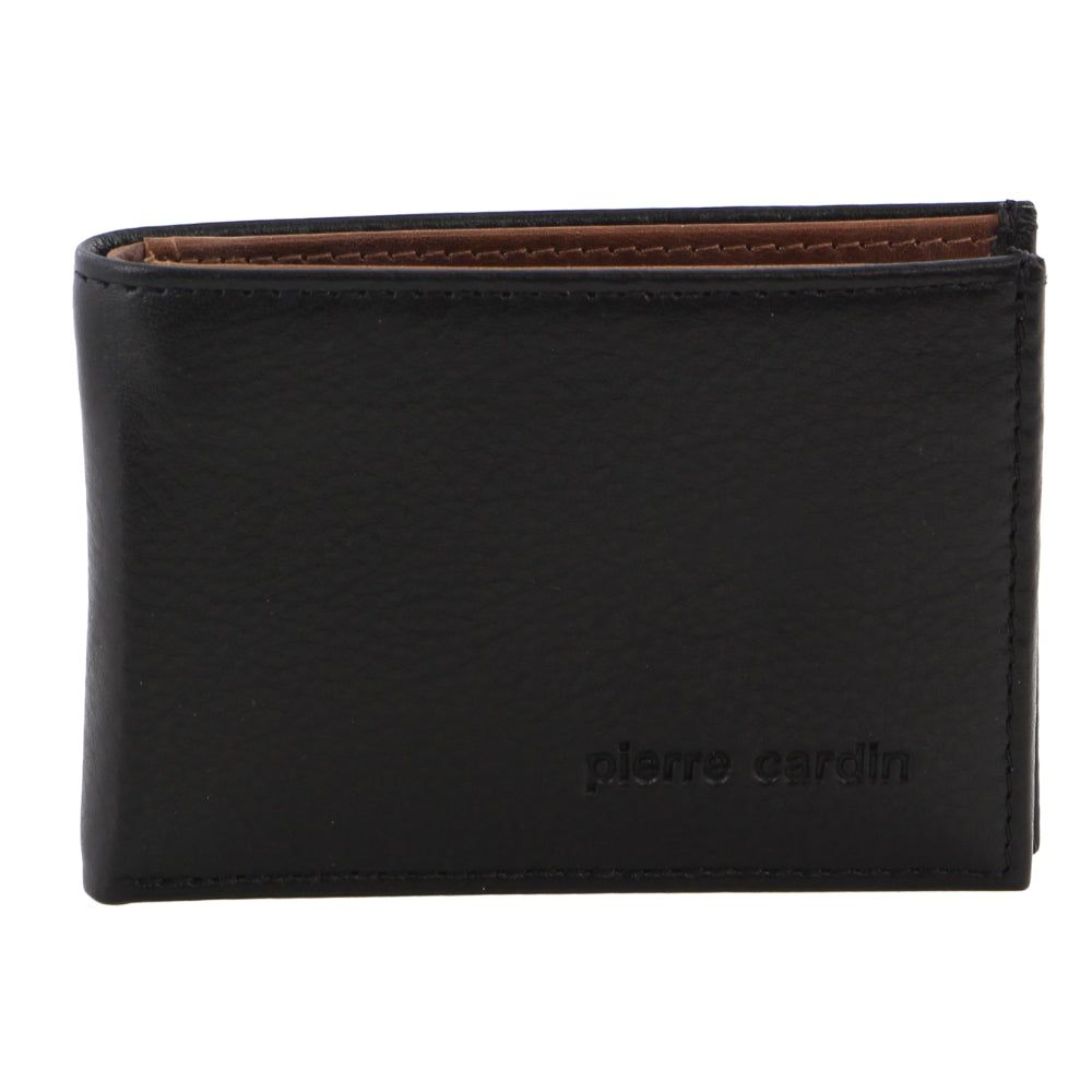 Bi-Fold Wallets Pierre Cardin Italian Leather Two Tone Wallet Card Holder Męskie Czarne | PXQGZ-4975