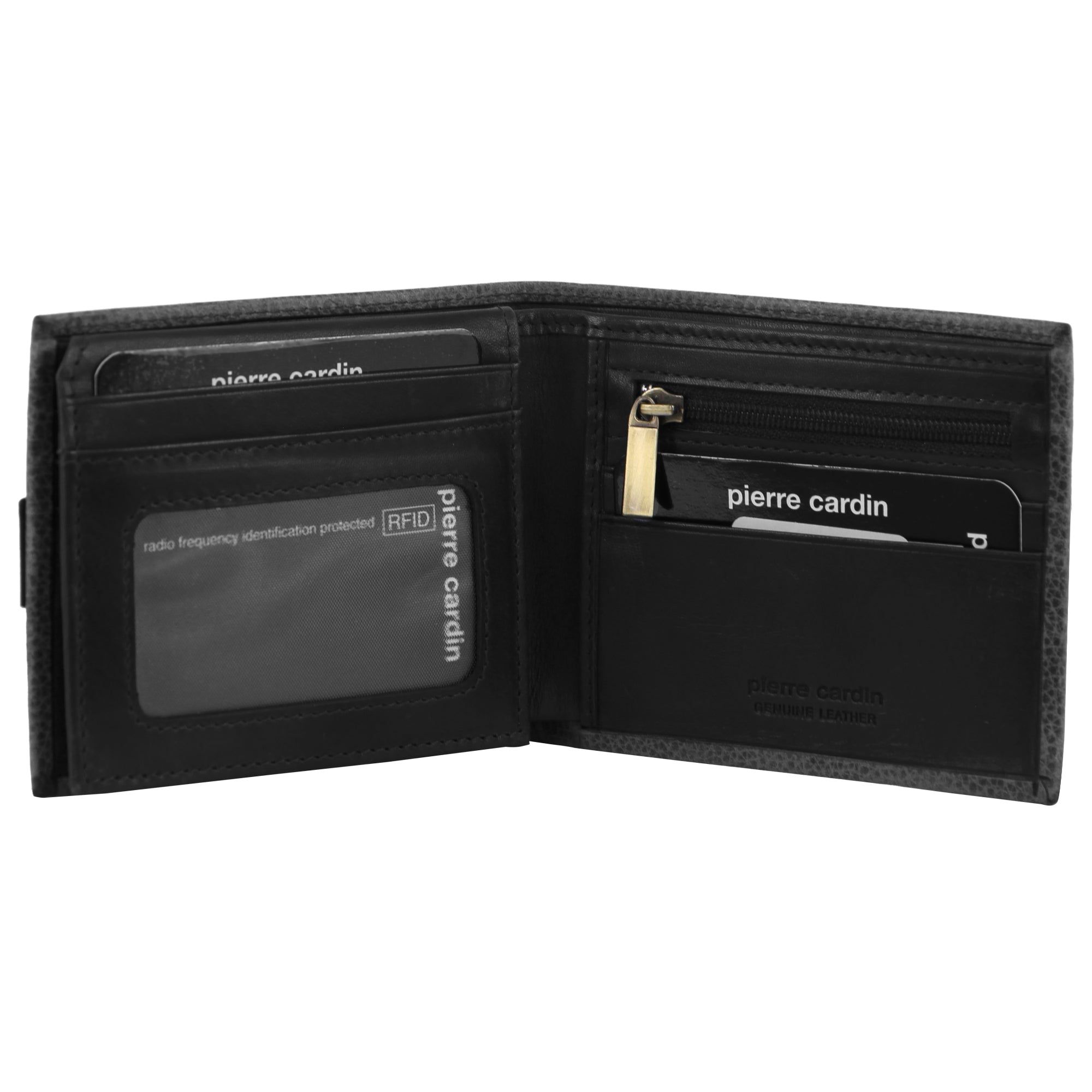 Bi-Fold Wallets Pierre Cardin Leather Bi-Fold Wallet Męskie Czarne | DGFOL-7201