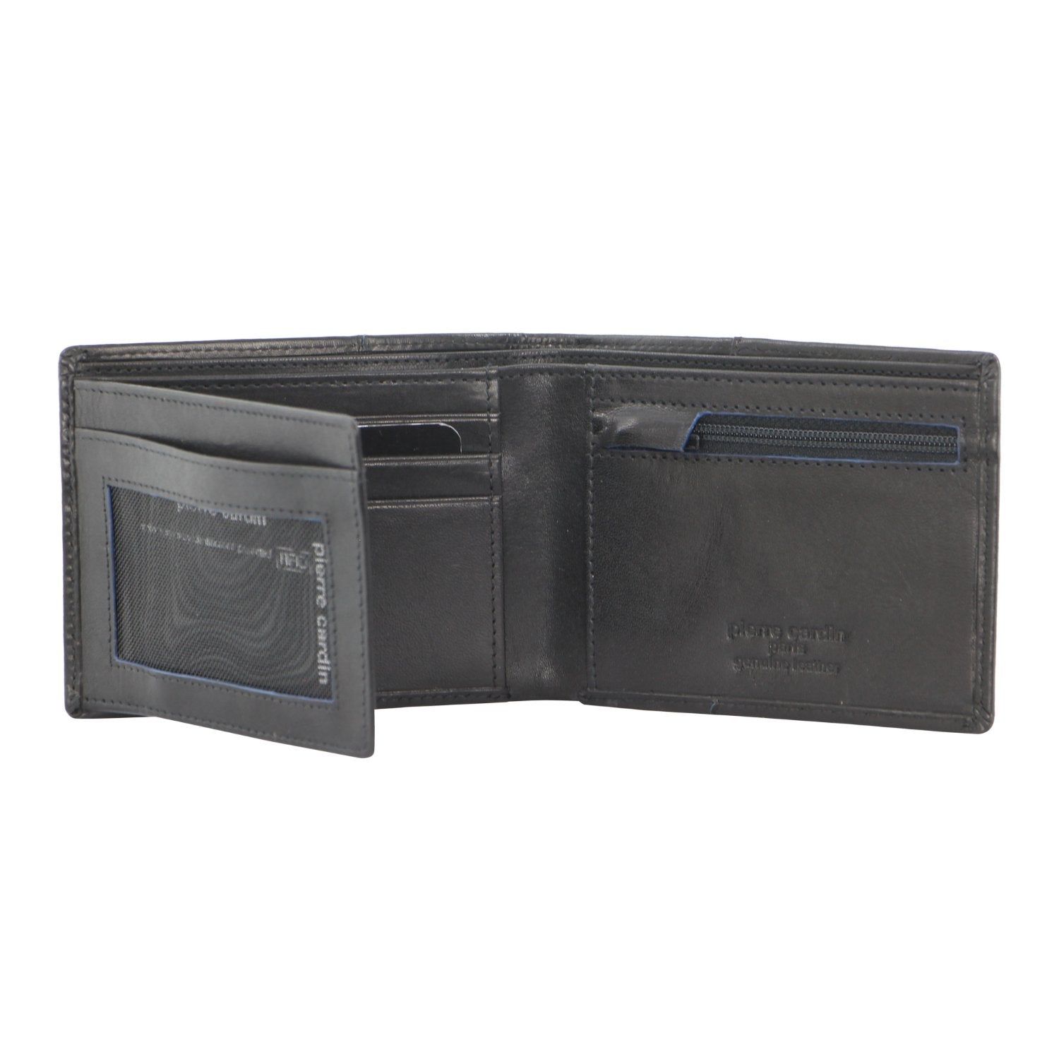 Bi-Fold Wallets Pierre Cardin Leather Bi-Fold Wallet Męskie Czarne | QKNUR-0169