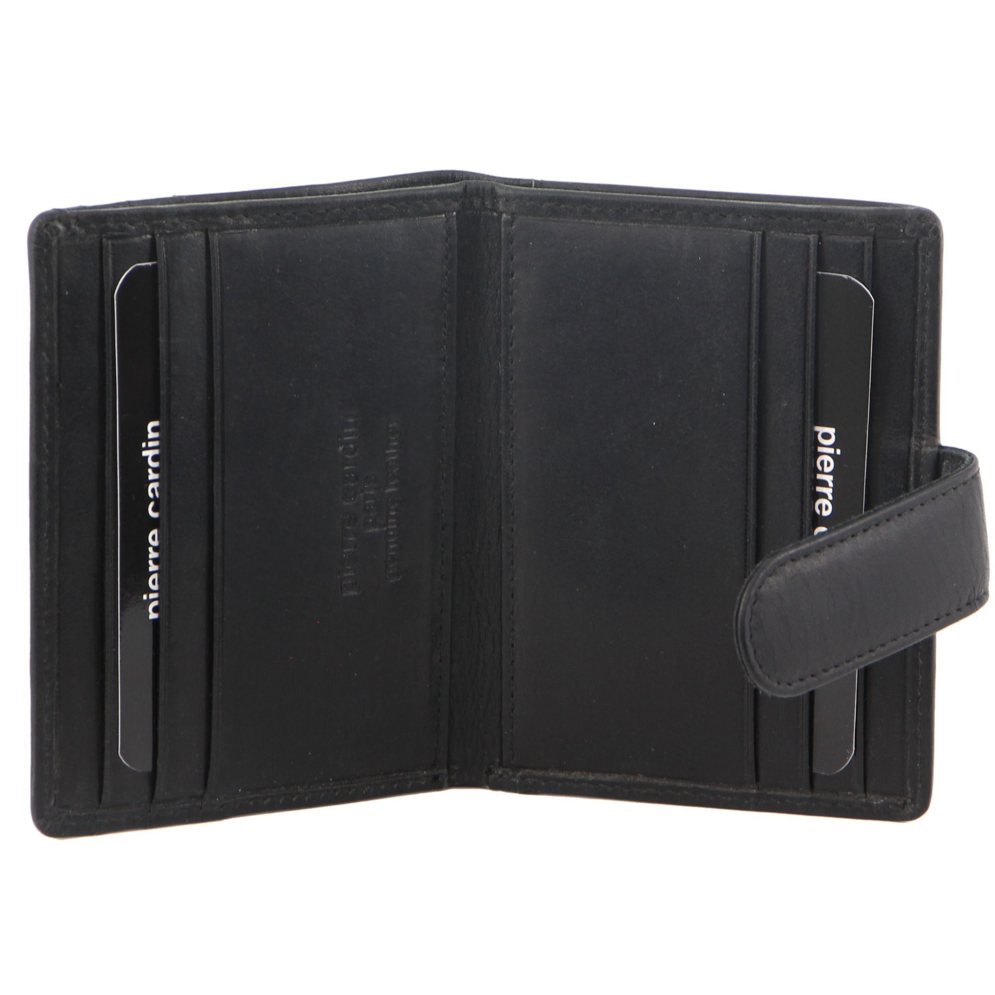 Bi-Fold Wallets Pierre Cardin Leather Bi-Fold Card Holder Wallet Męskie Czarne | MPNVT-3805
