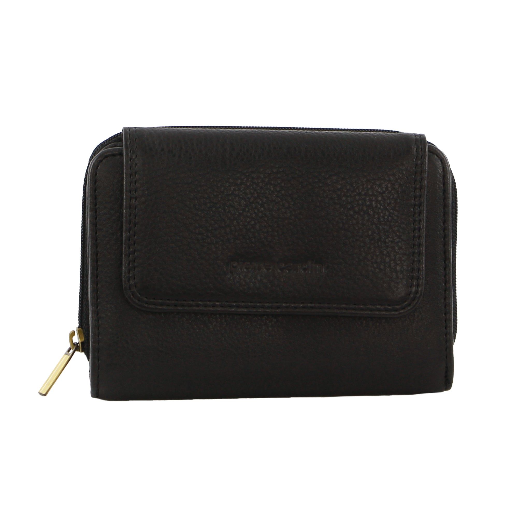 Bi-Fold Wallets Pierre Cardin Leather Compact Bi-Fold Tab Wallet Damskie Czarne | GUKIL-9651