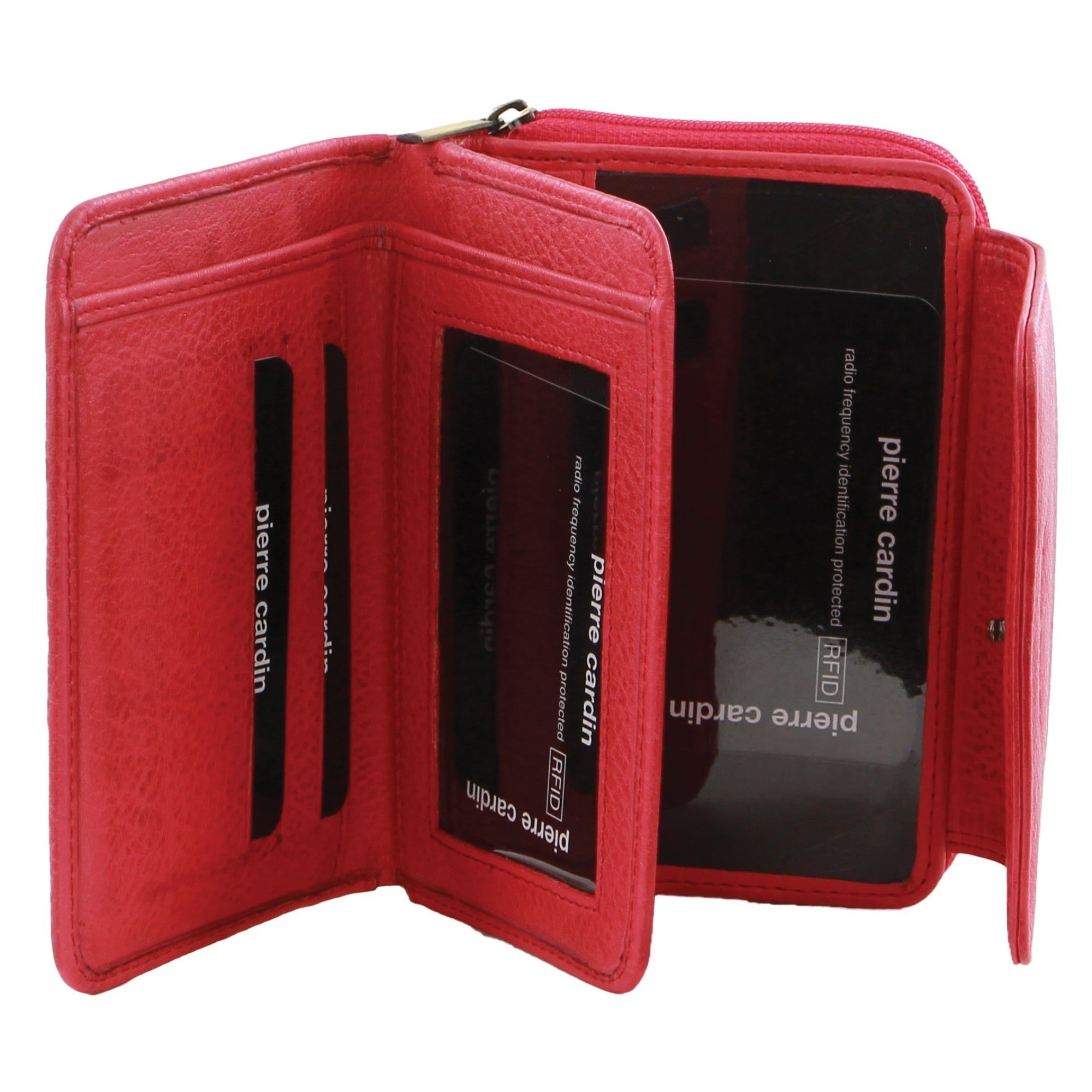 Bi-Fold Wallets Pierre Cardin Leather Compact Bi-Fold Tab Wallet Damskie Różowe | CQGUI-9562